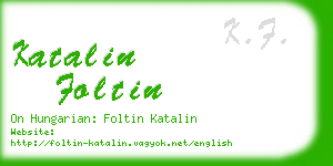 katalin foltin business card